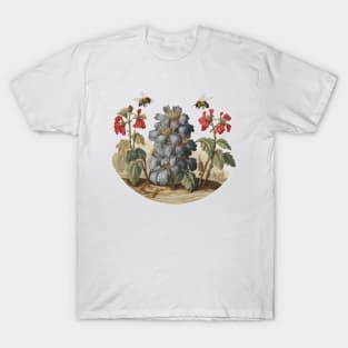 Bees flying over some flowers T-Shirt